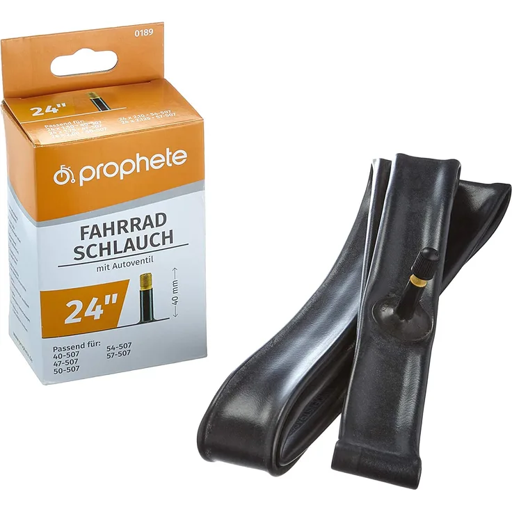 Prophete 0189 Fahrradschlauch 24 x 1,75 - 2,125 (47/57-507) - Autoventil
