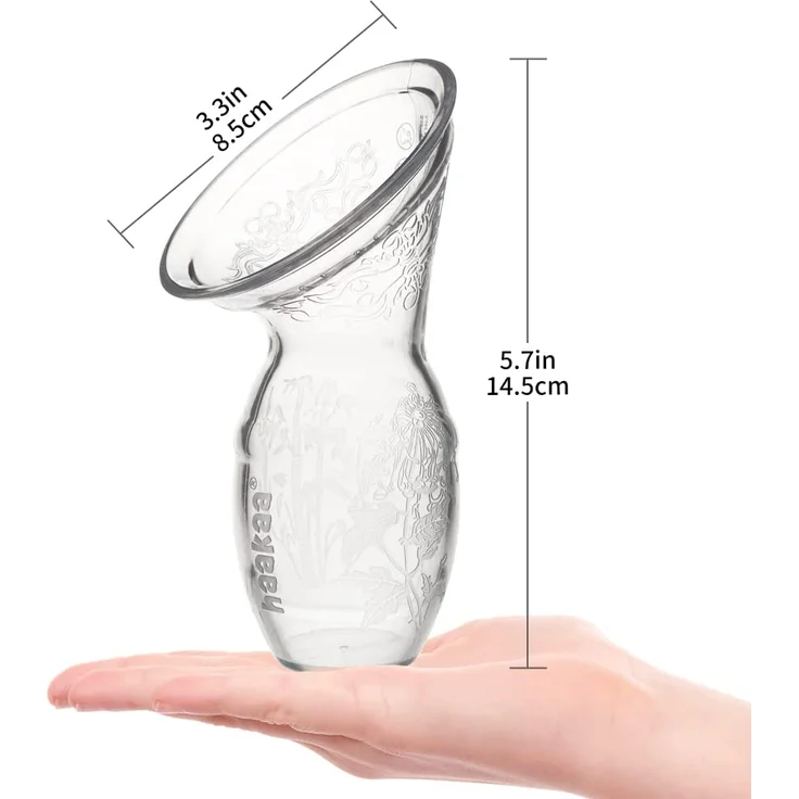 haakaa 100 ML Handmilchpumpe mit Silikondeckel, Transparent Manuelle Brustpumpe, Silikon Milchpumpe & Muttermilchauffänger, Gesund und Harmlos - Preisvergleich – Bild 8