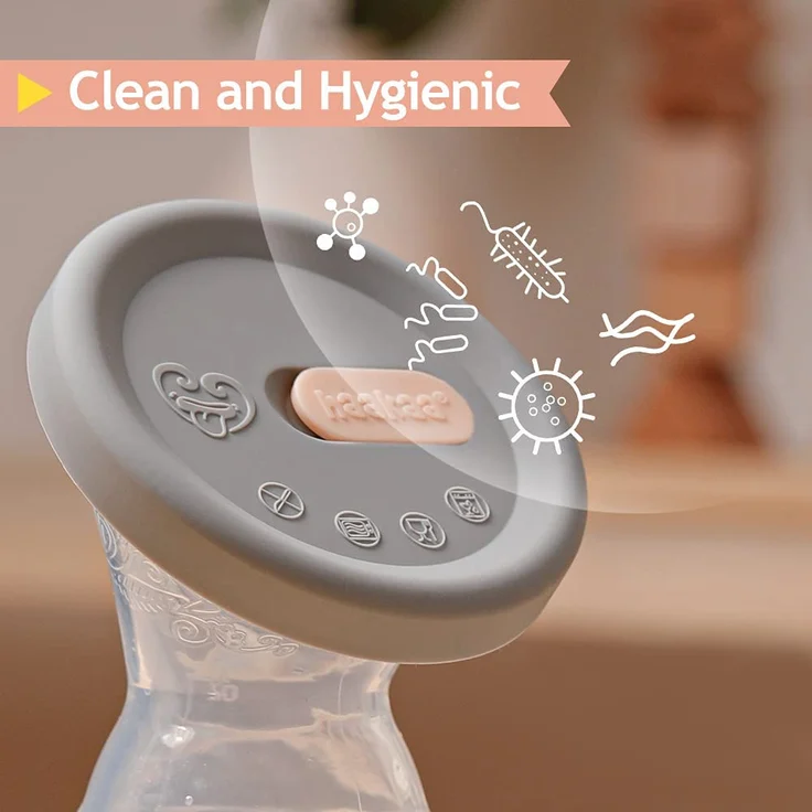 haakaa 100 ML Handmilchpumpe mit Silikondeckel, Transparent Manuelle Brustpumpe, Silikon Milchpumpe & Muttermilchauffänger, Gesund und Harmlos - Preisvergleich – Bild 6
