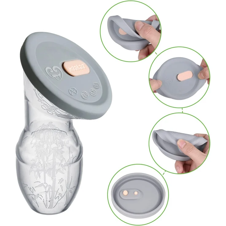 haakaa 100 ML Handmilchpumpe mit Silikondeckel, Transparent Manuelle Brustpumpe, Silikon Milchpumpe & Muttermilchauffänger, Gesund und Harmlos - Preisvergleich – Bild 3