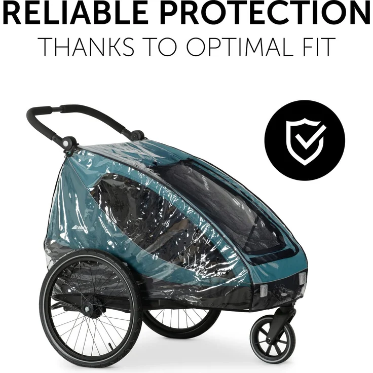 Hauck Regenschutz für Fahrradanhänger, Buggy Dryk Duo Raincover, Passgenau, Klettverschluss, Belüftungslöcher, Gute Luftzirkulation, Faltbar, Platzsparend Verstaubar, Einfache Handhabung, Transparent - Preisvergleich – Bild 3