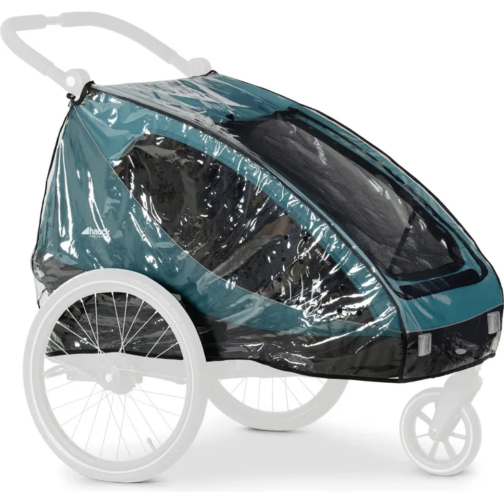 Hauck Regenschutz für Fahrradanhänger, Buggy Dryk Duo Raincover, Passgenau, Klettverschluss, Belüftungslöcher, Gute Luftzirkulation, Faltbar, Platzsparend Verstaubar, Einfache Handhabung, Transparent - Preisvergleich