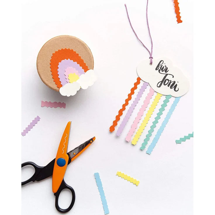 folia 799/6 - Konturenscheren Set, Bastelscheren, 6 Stück, sortiert mit verschiedenen Schnittmustern – Bild 3