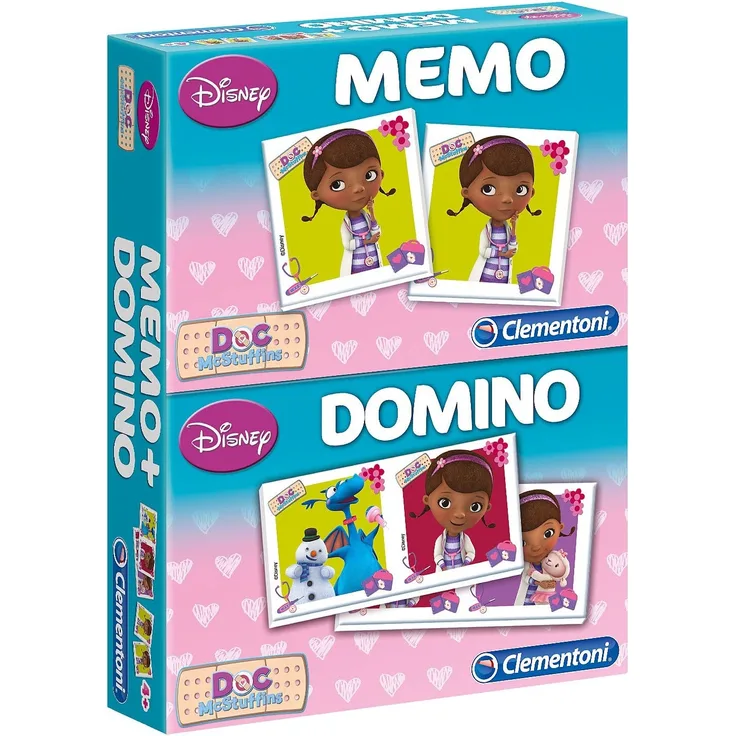 Clementoni 13459.5 - 2 in 1 Memo Domino Basic Doc McStuffinns