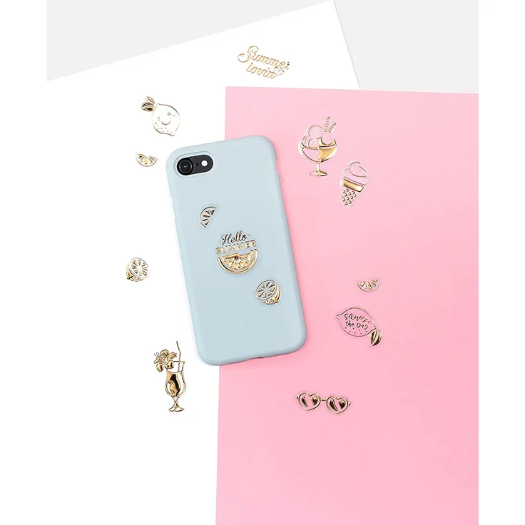 folia 19601 - Metallic Sticker I mit sommerlichen Motiven, 25 Stück, ideal geeignet zum Verzieren von Grußkarten, Bastelarbeiten und Scrapbooking – Bild 3