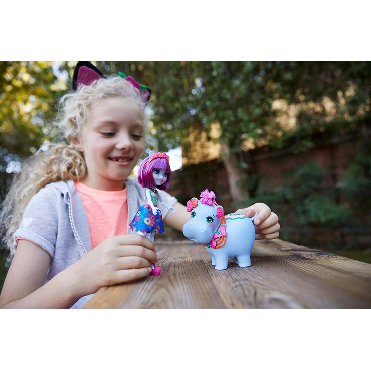 Enchantimals GFN56 - Themenpack Hedda Hippo und Lake Puppen, Spielzeug ab 4 Jahren – Bild 2