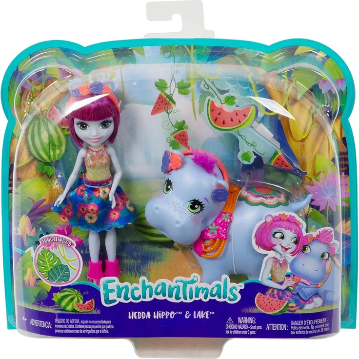 Enchantimals GFN56 - Themenpack Hedda Hippo und Lake Puppen, Spielzeug ab 4 Jahren – Bild 7