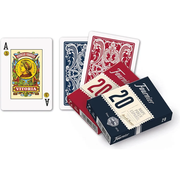 Fournier – Pokerboard Spanisch Nr. 20, 55 Karten, Blau oder Rot (F21002) – Bild 4