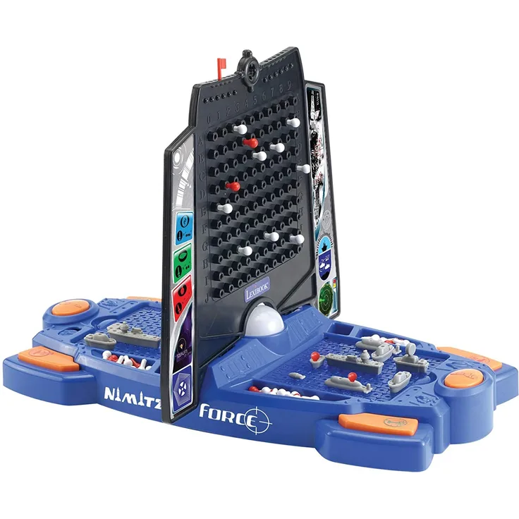 Lexibook GT2500 Nimitz Force Seeschlacht, Geräusch-und Lichteffekte, 3 Joker für die Spieler, Batteriebetrieben, Blau/Schwarz