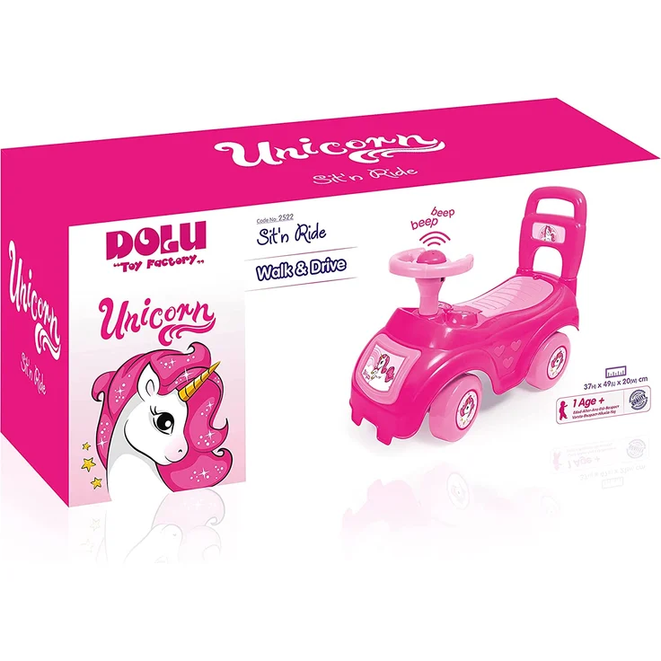 "Rutschauto Unicorn Einhorn Kinderauto Rutscher Rutsch auto Hupe Rosa" – Bild 3