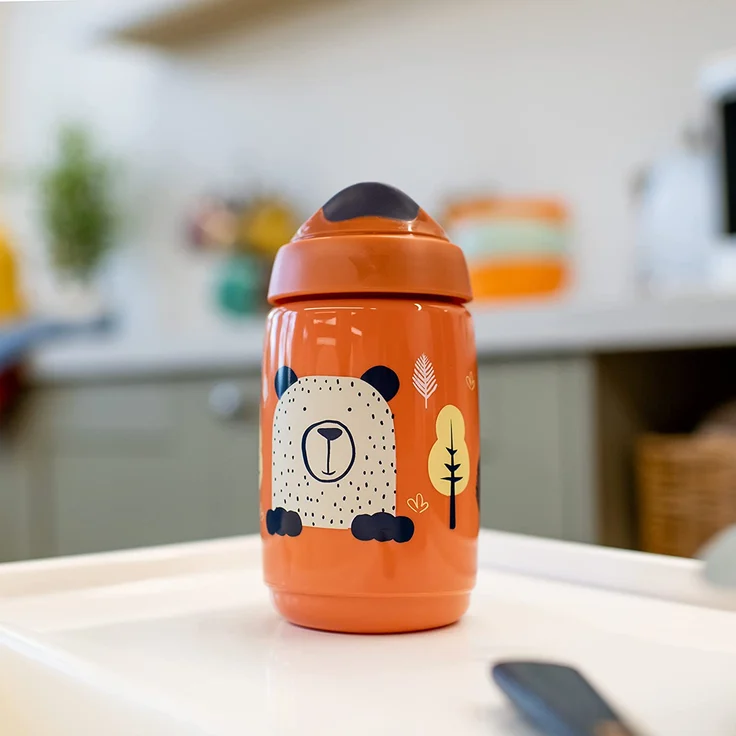 Tommee Tippee Superstar Sipper, Trinklernbecher,100 % Auslauf- und Schüttelsichere INTELLIVALVE-Technologie, Antibakterieller BACSHIELD-Technologie, 12 M. +, 390 ml, 1 Stk, Gelb – Bild 6