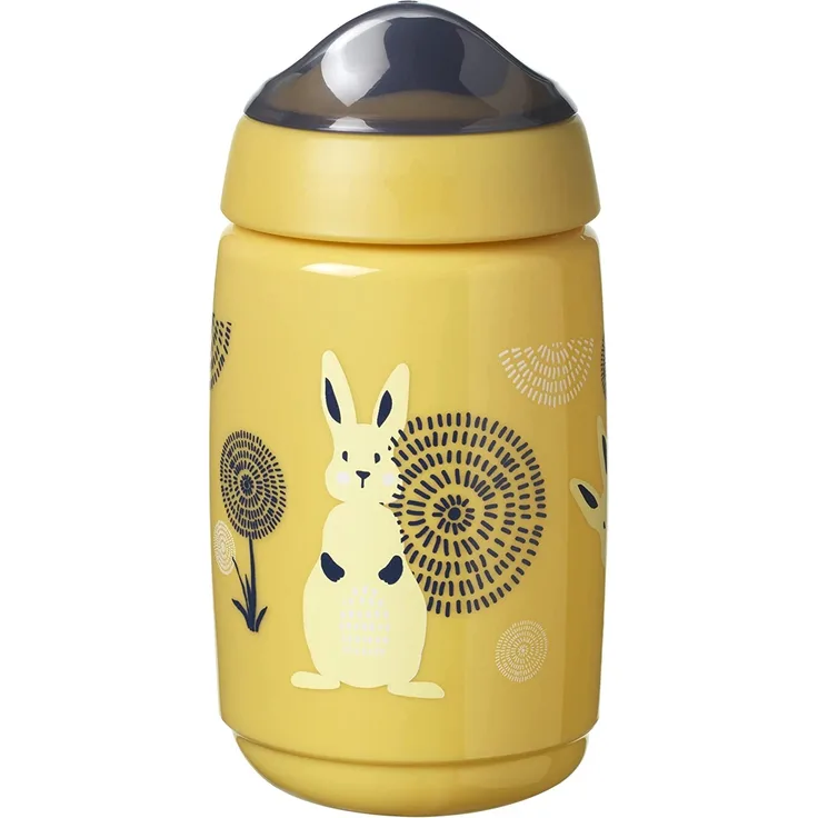 Tommee Tippee Superstar Sipper, Trinklernbecher,100 % Auslauf- und Schüttelsichere INTELLIVALVE-Technologie, Antibakterieller BACSHIELD-Technologie, 12 M. +, 390 ml, 1 Stk, Gelb