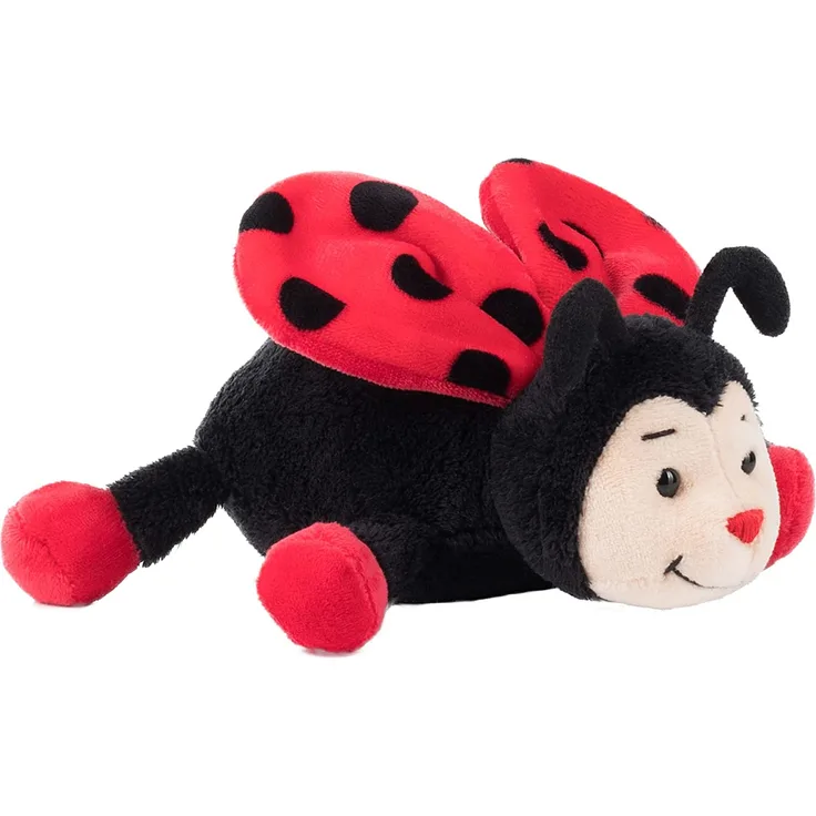 Schaffer 4342 Bolle Plüsch Marienkäfer, rot/schwarz, 15 cm