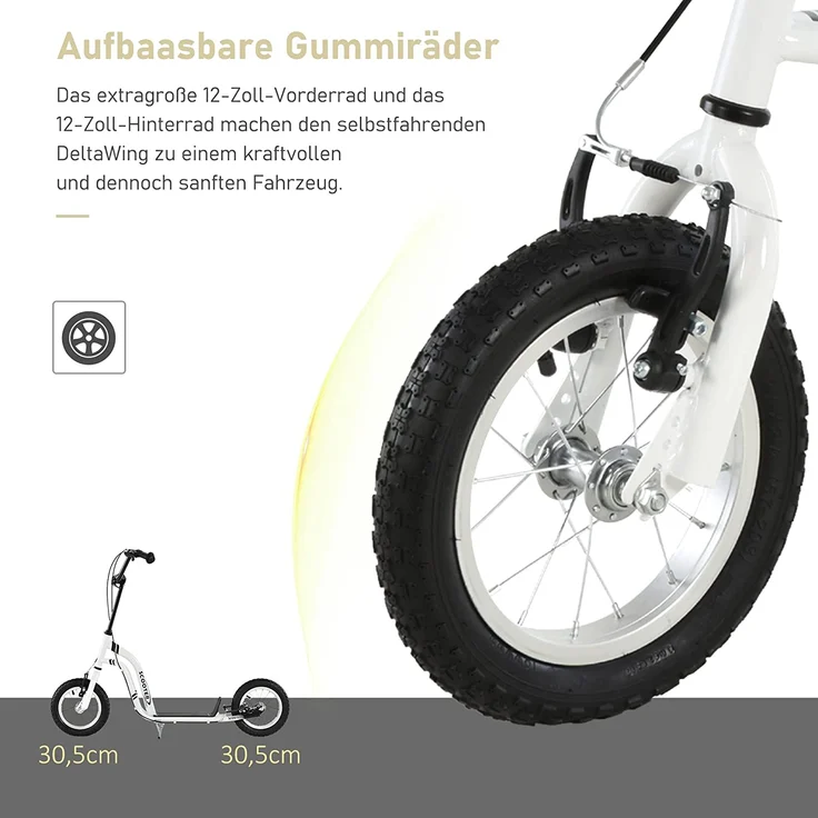 Tretroller mit Handbremse (Farbe: weiß) – Bild 7