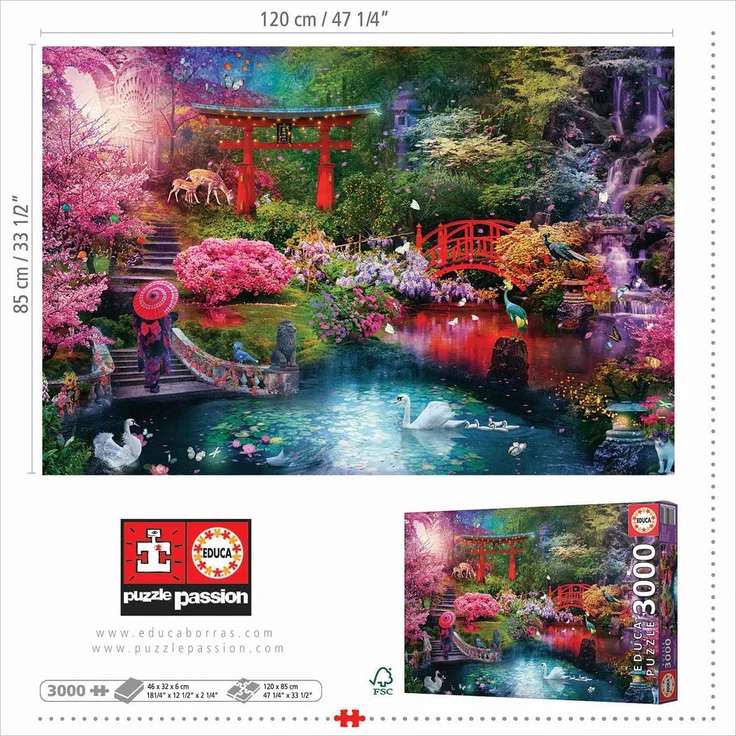 Carletto 9219282 - Educa, Japanischer Garten, Puzzle, 3000 Teile – Bild 3