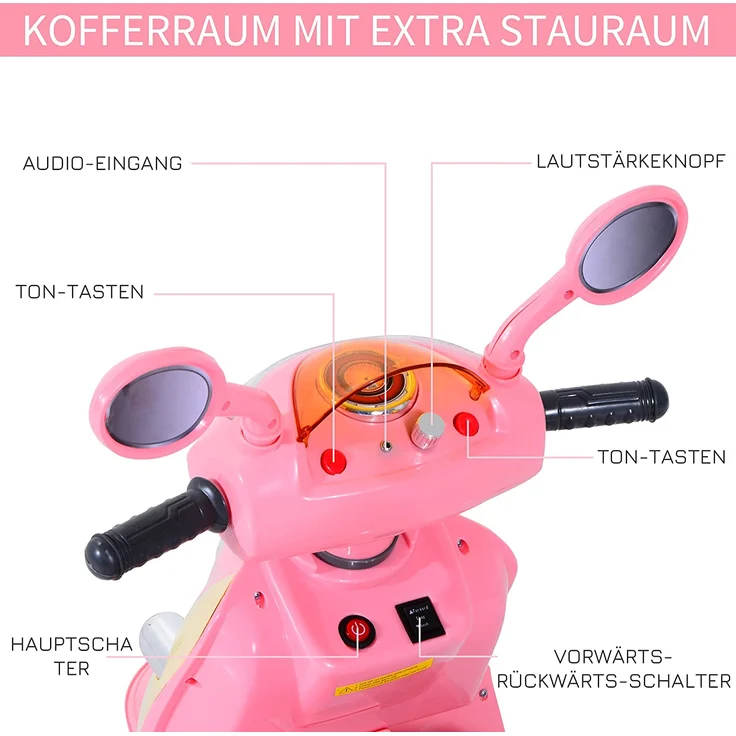 Kinderelektroroller rosa (Farbe: rosa) – Bild 5