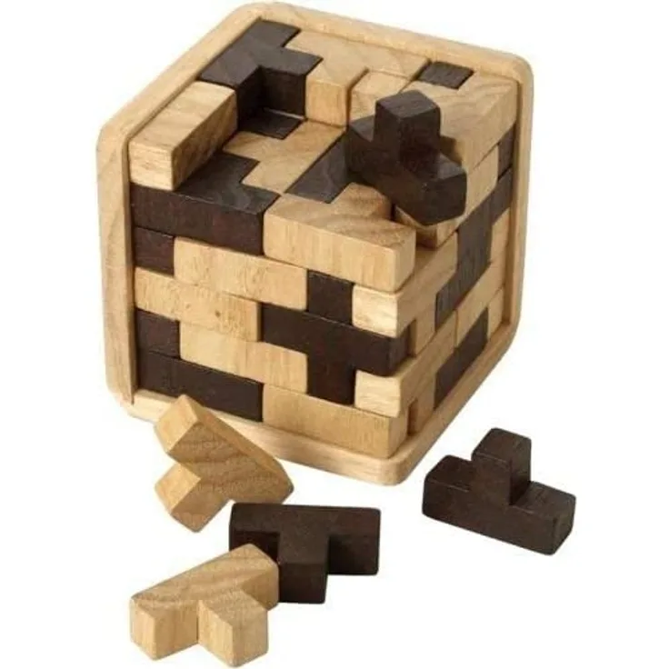 Bartl T-Würfel, 2-farbig braun/beige Holz NEU