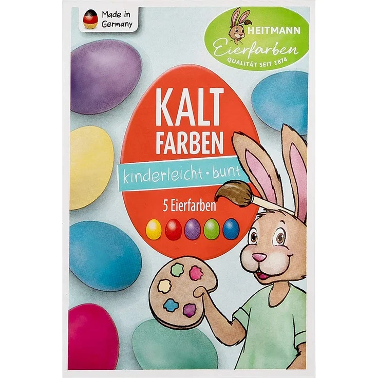 Heitmann Eierfarben Kaltfarben - Ostern - Ostereier bemalen, Ostereierfarbe - Grün, Blau, Gelb, Rot, Violett – Bild 1