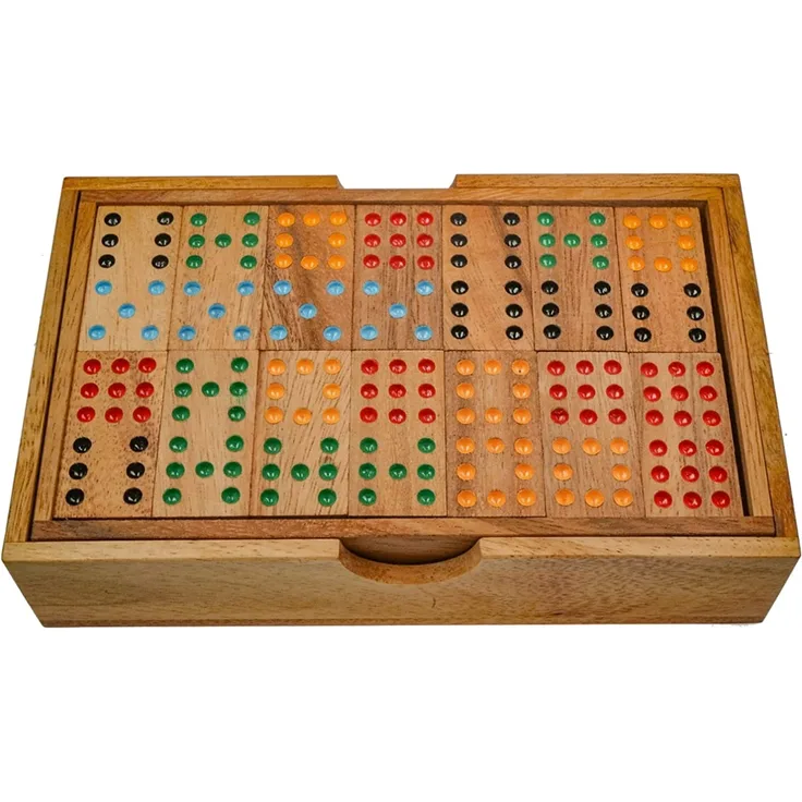 Domino Doppel 9 für 2 bis 6 Spieler - Gesellschaftsspiel mit 56 Spielsteinen