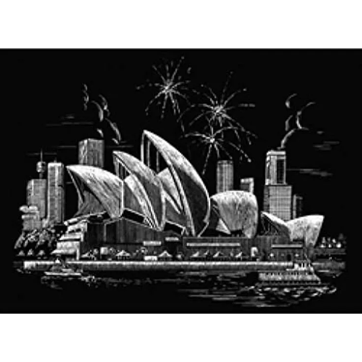 Royal & Langnickel FAM7 Kratzbild silber Opernhaus in Sydney