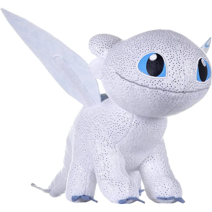 Drachenzähmen leicht gemacht 3 Plüschfigur Tagschatten GITD weiß, Bestickt, 100 % Polyester, in Polybeutel.