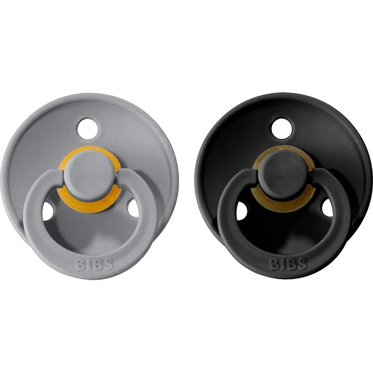 BIBS Colour Schnuller 2er-Pack, BPA-frei, Kirschform Nippel. Naturkautschuk / Latex, Hergestellt in Dänemark. 18+ Monate (2er Pack), Cloud / Black – Bild 2
