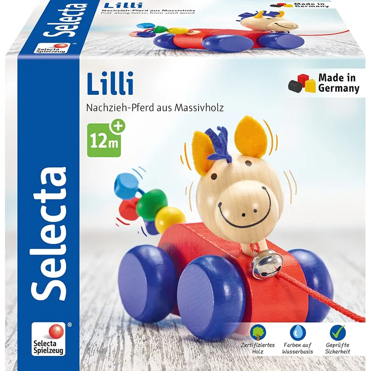 Selecta Holzspielzeug Nachzieh-Pferd Lilli