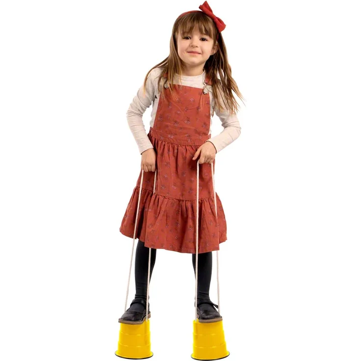 Sport-Tec Laufdollis, Laufdoll, Laufdollys, Laufdosen, Topfstelzen, Becherstelzen, Balance, Kindergarten, Kindersport, Gelb – Bild 5