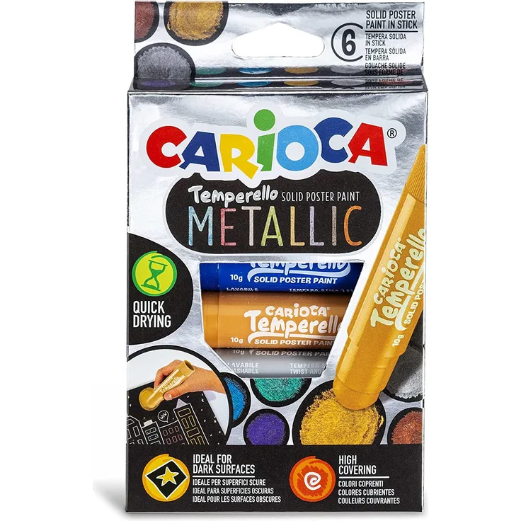 CARIOCA TEMPERELLO METALLIC | 42674 – feste Temperaturleiste in 6 Farben, Farbe/Modell sortiert