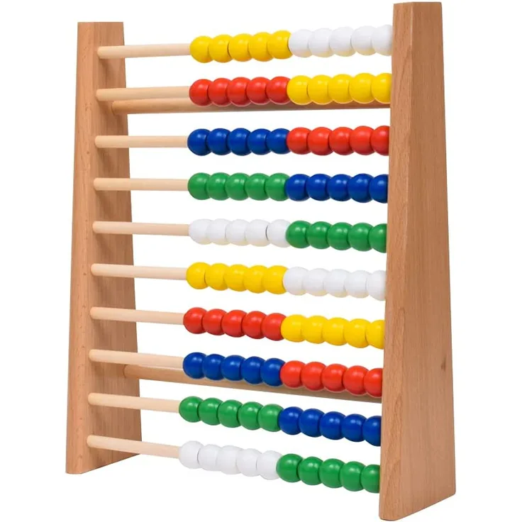 Rechenrahmen mit 100 Holzperlen