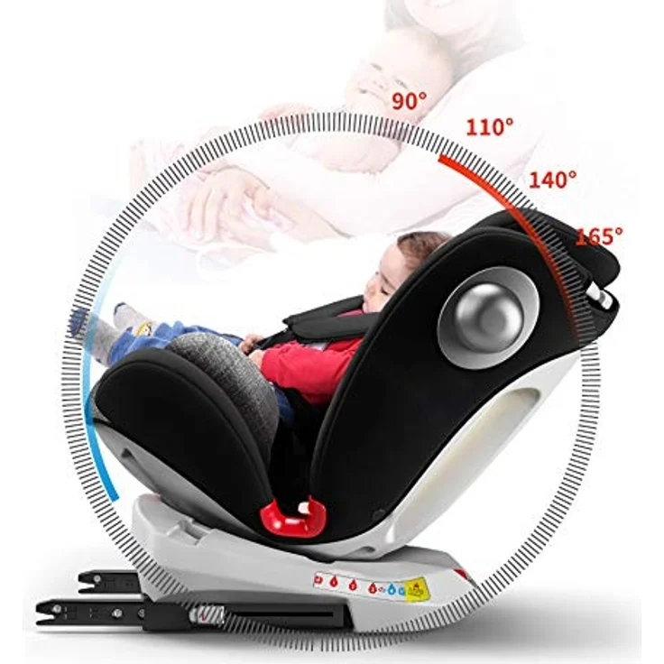 Babify Onboard Autositz, um 360 Grad drehbar, Gruppe 0/1/2/3, von Geburt bis 12 Jahre, neigbar, Geburt bis Gruppe 1 – Bild 4