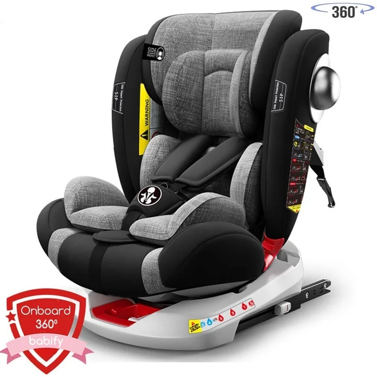 Babify Onboard Autositz, um 360 Grad drehbar, Gruppe 0/1/2/3, von Geburt bis 12 Jahre, neigbar, Geburt bis Gruppe 1 – Bild 9