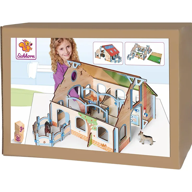 Eichhorn - Pferdestall, Gebäude mit Pferdeboxen und Gatter, 30 teilig, 57x52x35 cm groß, ab 3 Jahren - Preisvergleich