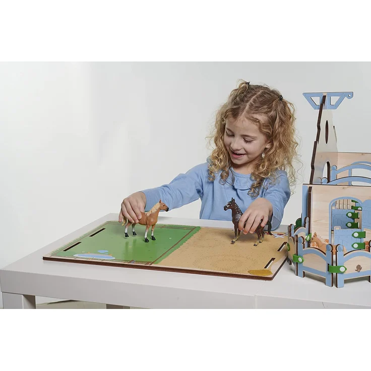 Eichhorn - Pferdestall, Gebäude mit Pferdeboxen und Gatter, 30 teilig, 57x52x35 cm groß, ab 3 Jahren - Preisvergleich – Bild 3