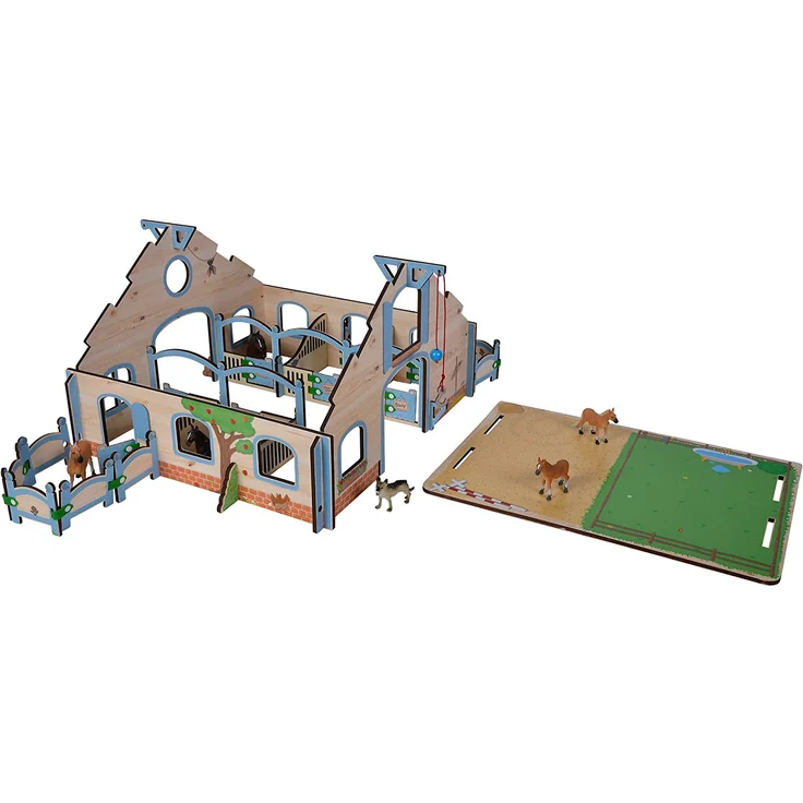 Eichhorn - Pferdestall, Gebäude mit Pferdeboxen und Gatter, 30 teilig, 57x52x35 cm groß, ab 3 Jahren - Preisvergleich – Bild 10