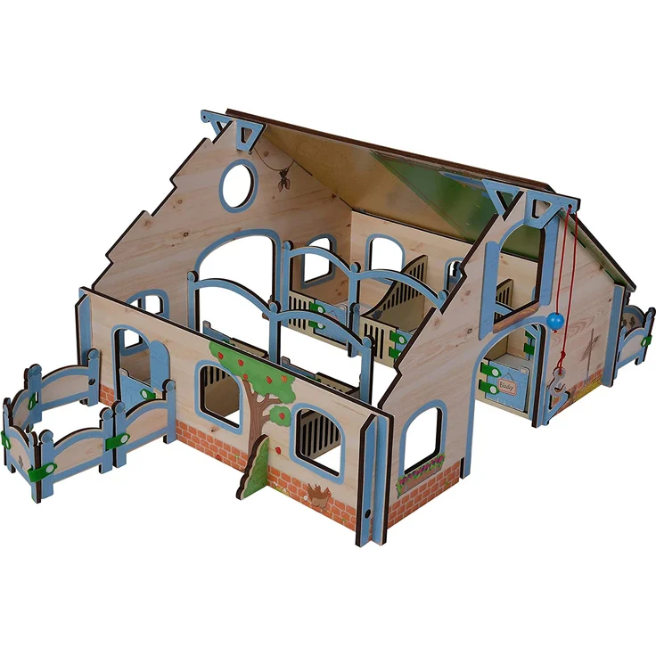 Eichhorn - Pferdestall, Gebäude mit Pferdeboxen und Gatter, 30 teilig, 57x52x35 cm groß, ab 3 Jahren - Preisvergleich – Bild 4