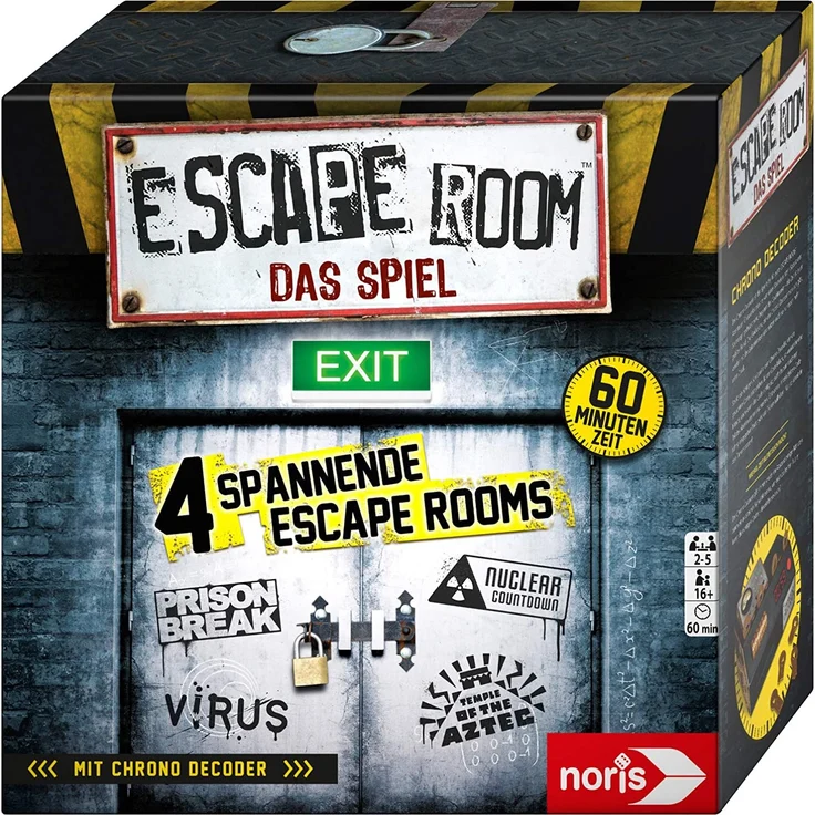 Noris 606101831 Escape Room Mega Pack, Familien und Gesellschaftsspiel für Erwachsene, inkl. 8 Fällen und Chrono Decoder, ab 16 Jahren – Bild 4