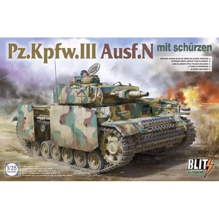 Takom TAK8005 Pz. Kpfw. III Ausf. N mit Schürzen