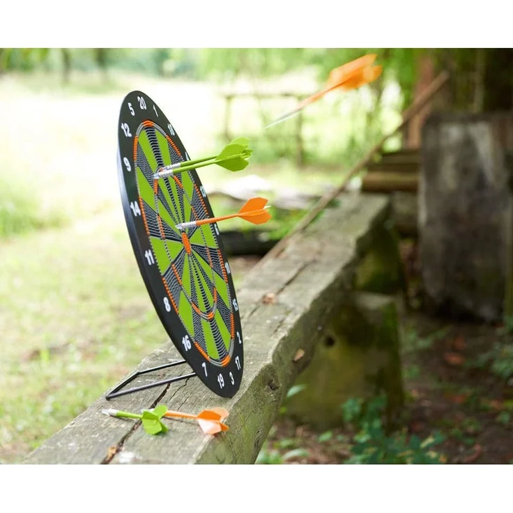 HABA 304425 - Terra Kids Softdart, Dartspiel für Kinder ab 6 Jahren, mit Dartscheiben-Ø 41,3 cm, Block und 6 Pfeilen mit Sicherheits-Kunststoffspitze je 13,5 cm lang, in- und outdoor – Bild 3