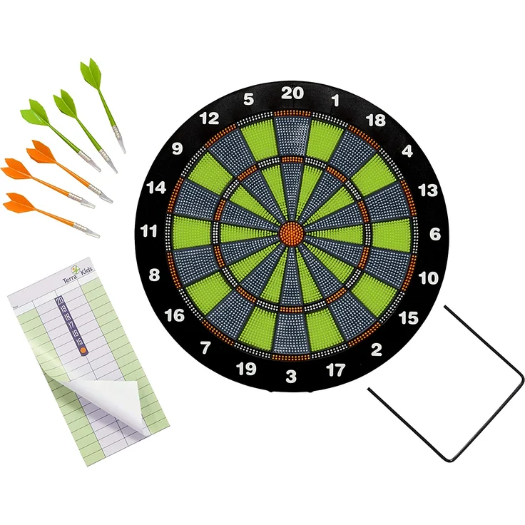 HABA 304425 - Terra Kids Softdart, Dartspiel für Kinder ab 6 Jahren, mit Dartscheiben-Ø 41,3 cm, Block und 6 Pfeilen mit Sicherheits-Kunststoffspitze je 13,5 cm lang, in- und outdoor – Bild 1
