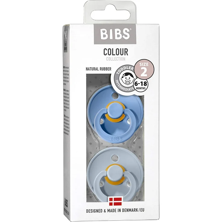 Bibs BIBS COLOR 2-PACK SKY BLUE & BABY BLUE M Pacifier Soothing Hevea rubber – Bild 3