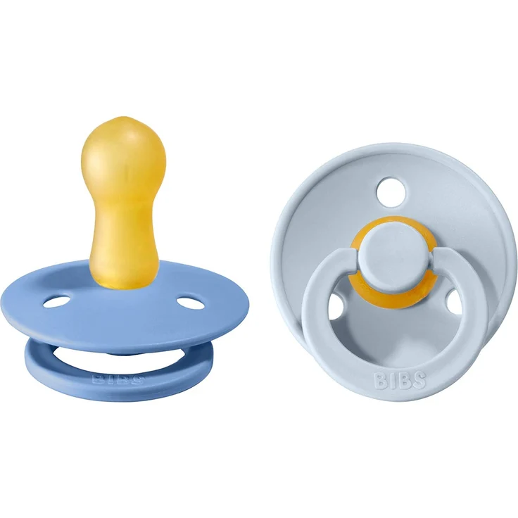 Bibs BIBS COLOR 2-PACK SKY BLUE & BABY BLUE M Pacifier Soothing Hevea rubber – Bild 1