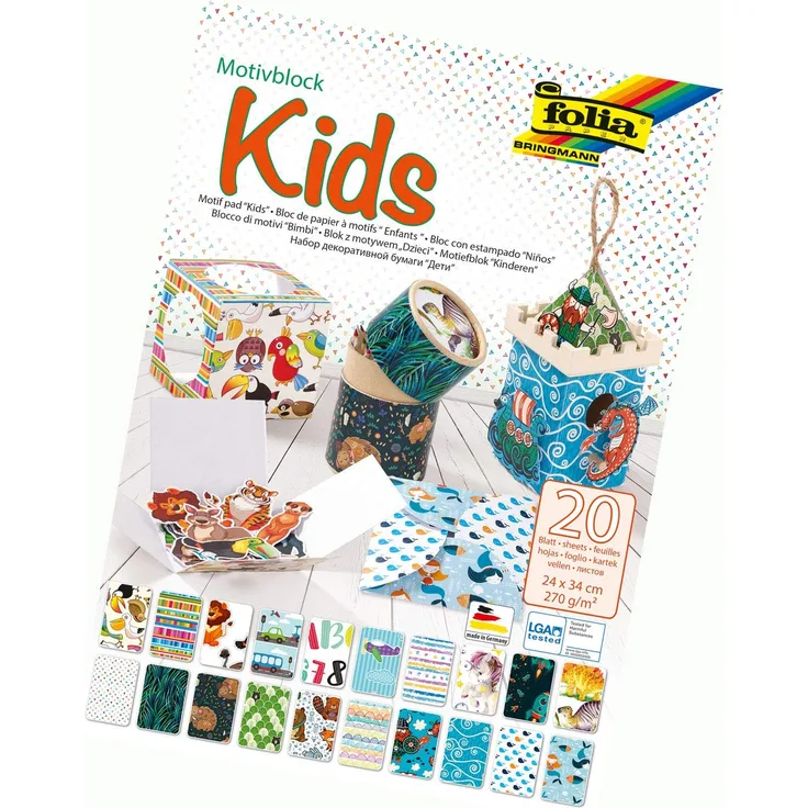 Motivblock ”Kids” 20 Blatt 24x34 cm, 270g/m²
