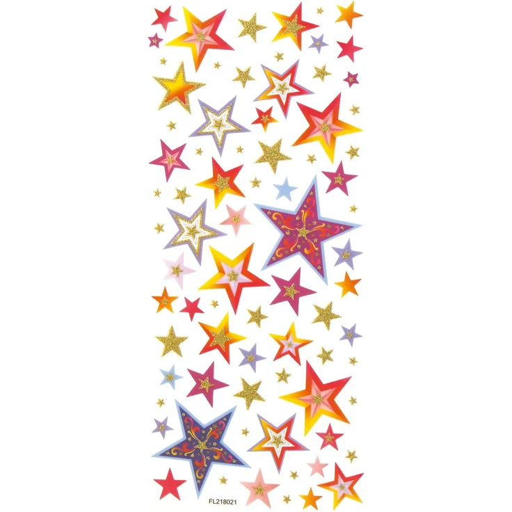 folia 1411 - Glitzer-Sticker Fantasia, ca.10 x 23 cm, 5 Blatt, Motive sortiert - ideal geeignet zum Verzieren von Grußkarten, Bastelarbeiten und Scrapbooking – Bild 7