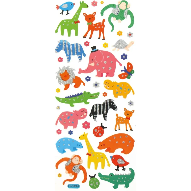 folia 1411 - Glitzer-Sticker Fantasia, ca.10 x 23 cm, 5 Blatt, Motive sortiert - ideal geeignet zum Verzieren von Grußkarten, Bastelarbeiten und Scrapbooking – Bild 3