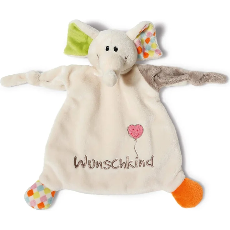 NICI Schmusetuch Hund ‚Elefant´ 25x25 cm – Elefant Schnuffeltuch ab 0+ Monaten – Kuscheltuch für Babys & Kleinkinder – Baby Kuscheltier / Schnuffeltuch – Baby Schmusetuch für Mädchen & Jungen – 40038 – Bild 1