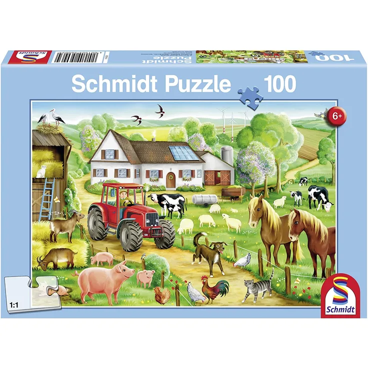 Schmidt Spiele 56003 - Fröhlicher Bauernhof, 100 Teile