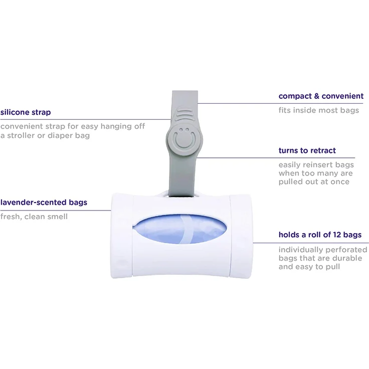 Ubbi On The Go Bag Dispenser - White – Bild 3