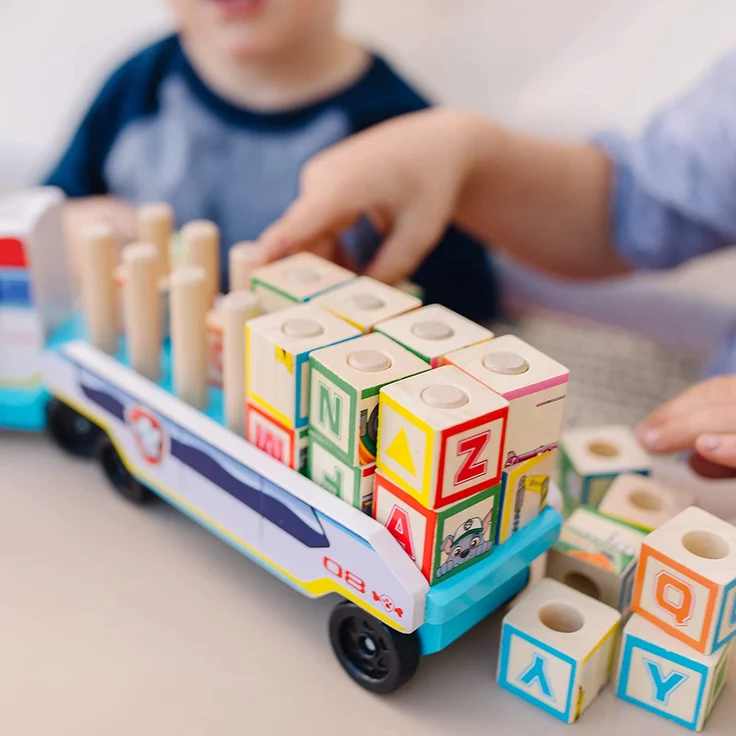 Melissa & Doug PAW Patrol ABC-Holzklötze LKW (33 Teile) 33272 Mehrfarbig – Bild 4