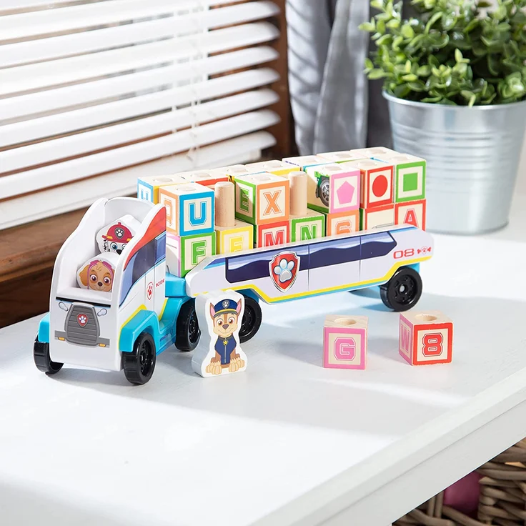 Melissa & Doug PAW Patrol ABC-Holzklötze LKW (33 Teile) 33272 Mehrfarbig – Bild 6